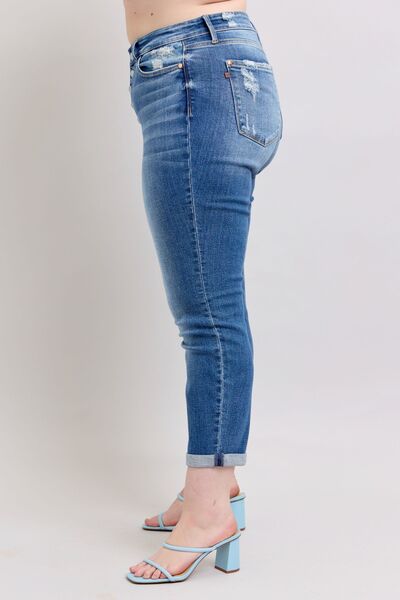 Women's Button Fly Distressed Jeans with Pockets - In Style Chics Boutique Women's Juniors Plus Size Online Clothing 