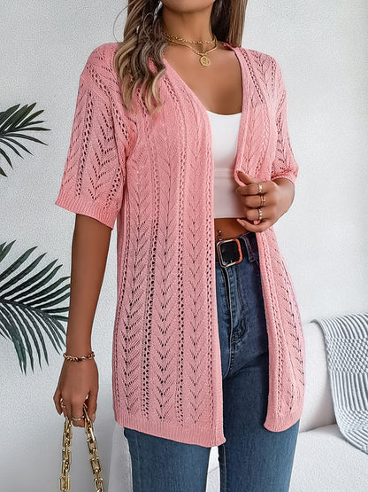 Openwork Open Front Half Sleeve Cardigan - More Colors! - In Style Chics Boutique LLC