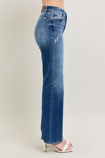 Judy Blue 90's Straight Leg Jeans, High Waist - Best Jeans for Women - In Style Chics Boutique 