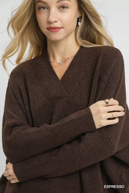 V-Neck Sweater with Wide Trim Detail, Shop Cozy Fall Styles at In Style Chics Boutique