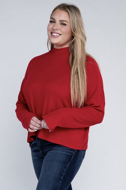 Plus Drop Shoulder Long Sleeve Top - In Style Chics Boutique LLC