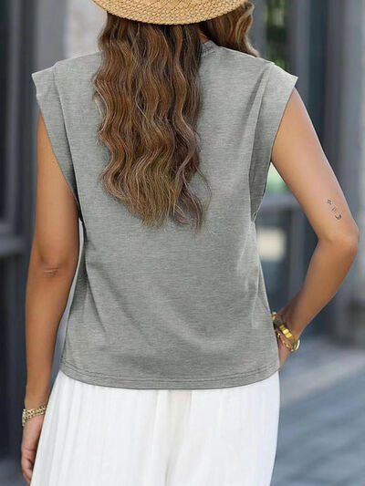 Cap Sleeve T-Shirt, Round Neck  - In Style Chics Boutique 