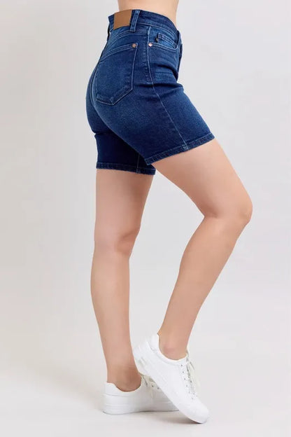 Judy Blue High Waist V-Front Bermuda Jean Shorts 