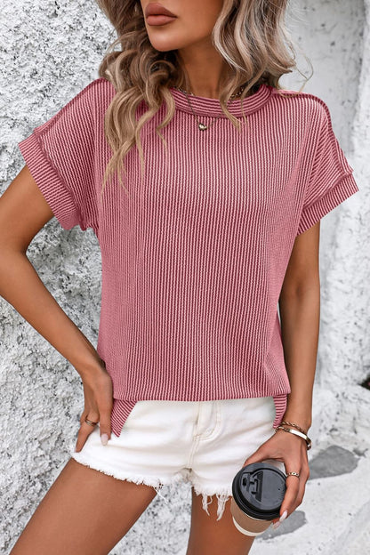 Striped Round Neck Short Sleeve T-Shirt - More Colors! - In Style Chics Boutique LLC