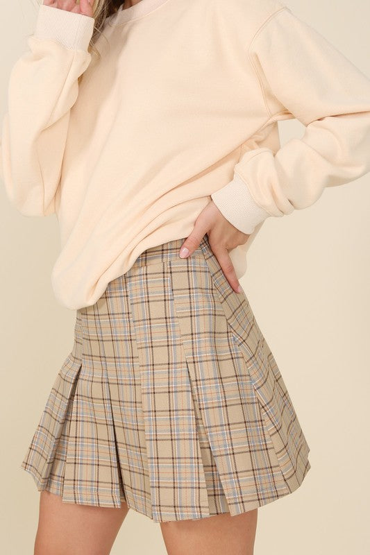 Plaid pleated mini skirt - In Style Chics Boutique LLC