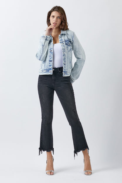 RISEN Button Up Washed Denim Jacket - In Style Chics Boutique LLC