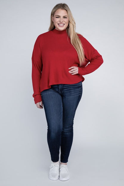 Plus Drop Shoulder Long Sleeve Top - In Style Chics Boutique LLC