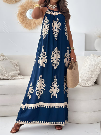 Printed Spaghetti Strap Sleeveless Maxi Dress - In Style Chics Boutique LLC