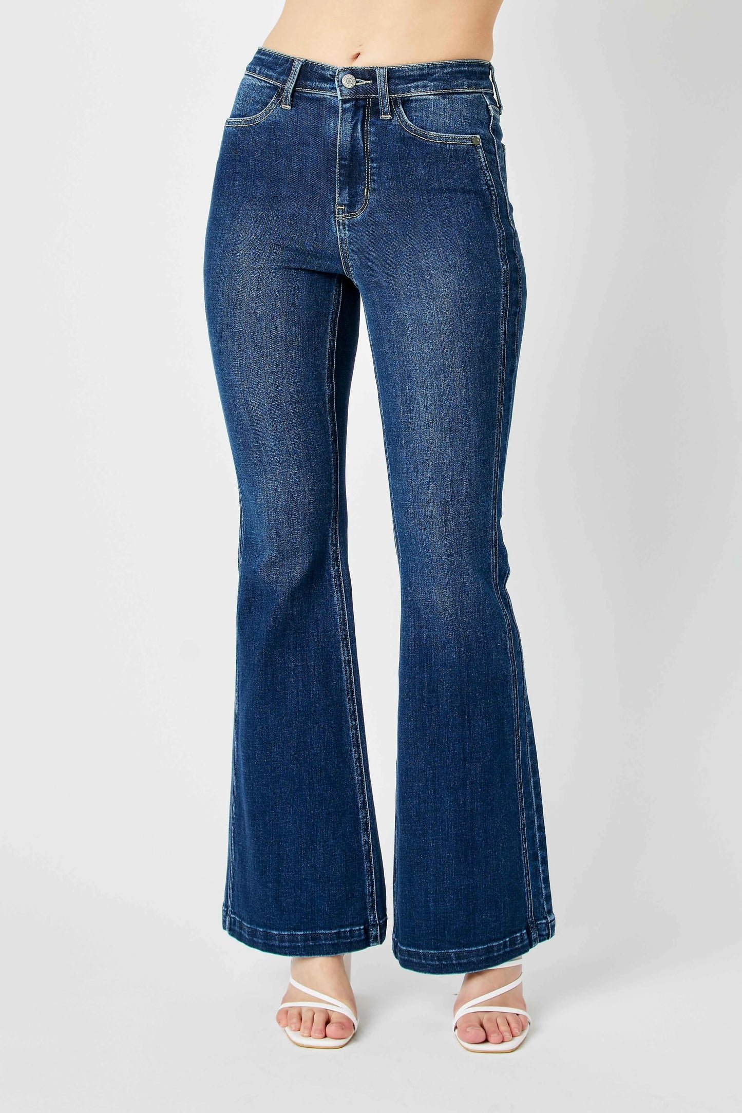 Judy Blue High Waist Angled Side Seam Flare Jeans - In Style Chics Boutique 
