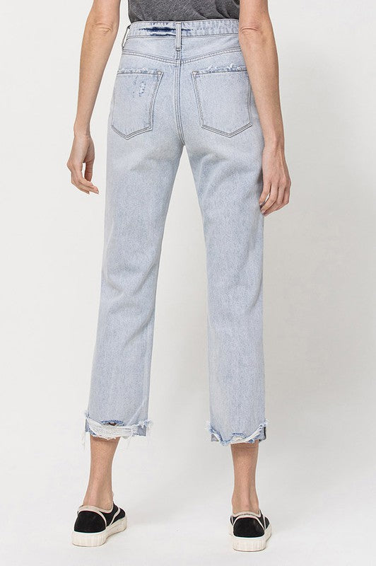 Super High Relaxed Cuffed Straight Jeans for Women - In Style Chics Boutique LLC