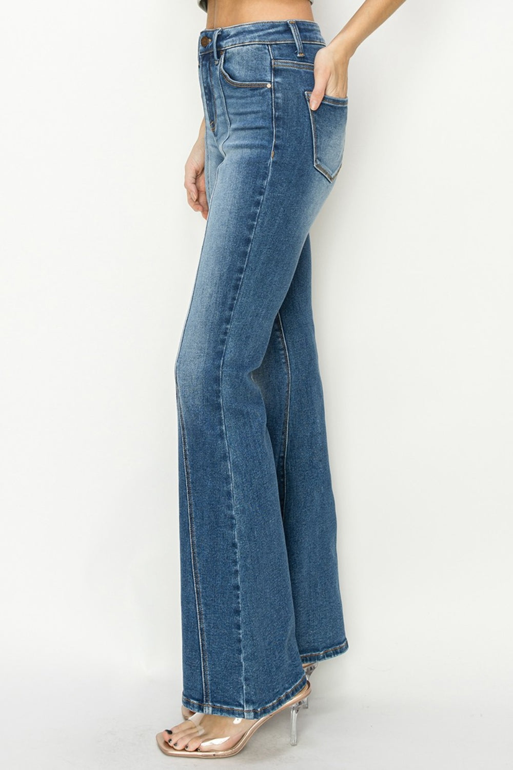 RISEN Full Size High Rise Front Seam Detailed Flare Jeans - In Style Chics Boutique LLC