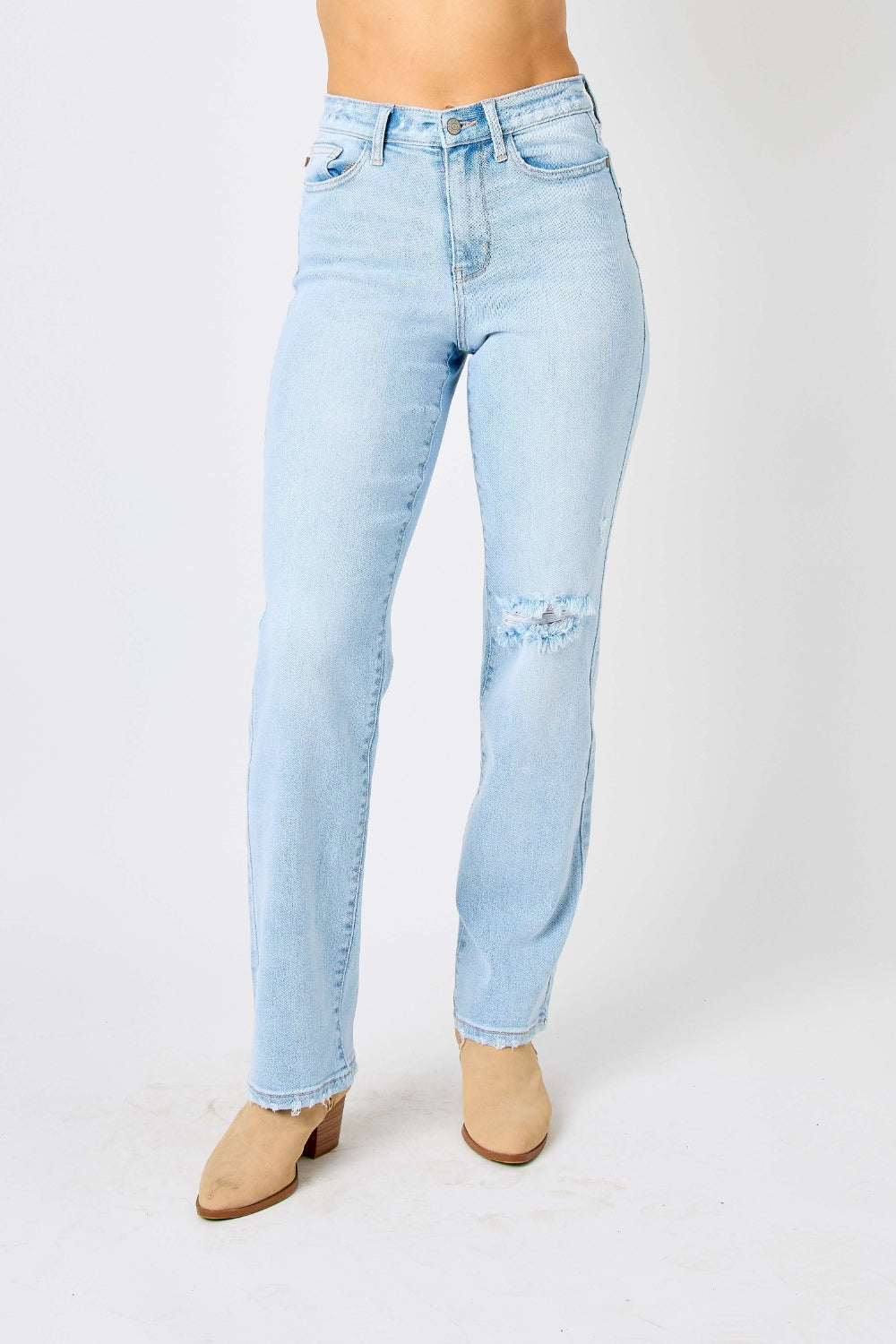 Judy Blue Full Size High Waist Distressed Straight Jeans - In Style Chics Boutique LLC