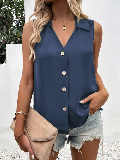 Tank Top, Johnny Collar Button Down - In Style Chics Boutique 