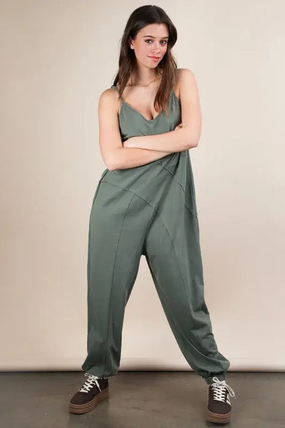 Sleeveless Knit Comfy Casual Jumpsuit - In Style Chics Boutique Women's Juniors Apparel Shop Cute Clothes Online 