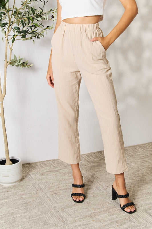 Double Take Pull-On Pants with Pockets - In Style Chics Boutique LLC