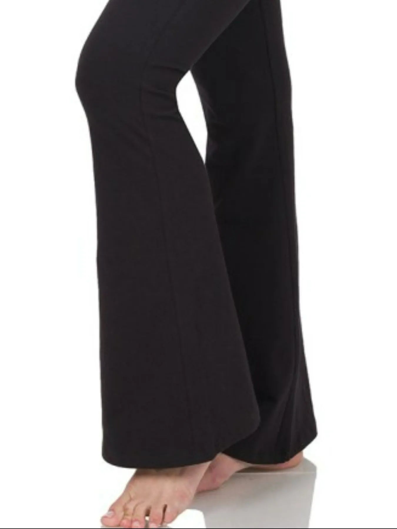Wide Waistband Black Yoga Flare Pants at In Style Chics Boutique 