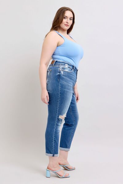 Women's Button Fly Distressed Jeans with Pockets - In Style Chics Boutique Women's Juniors Plus Size Online Clothing 