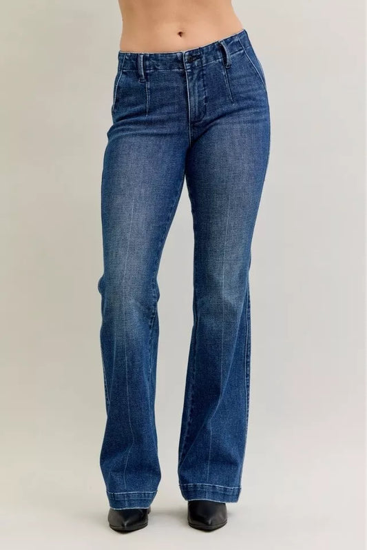 Judy Blue Mid Rise Bootcut Jeans with Welt Pockets at In Style Chics Boutique 