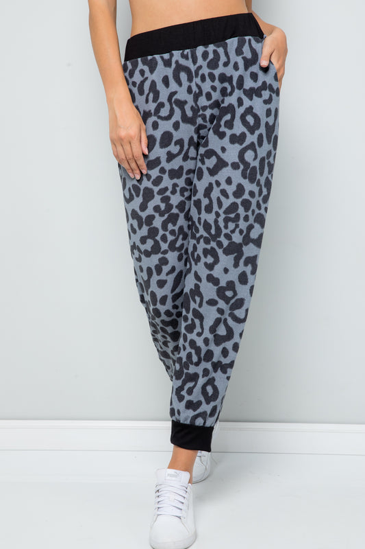 Celeste Full Size Leopard Contrast Sweatpants - In Style Chics Boutique LLC