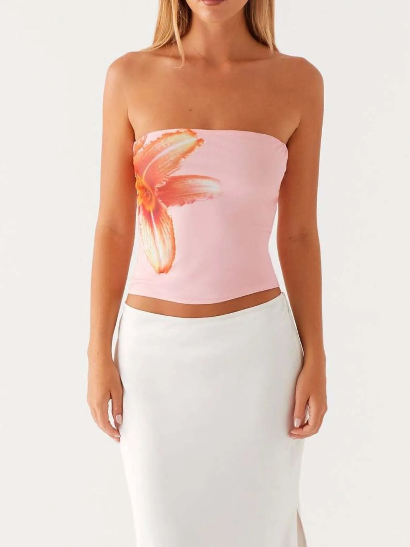 Flower Tube Top at In Style Chics Boutique 