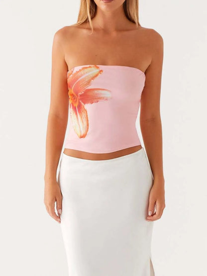 Flower Tube Top at In Style Chics Boutique 