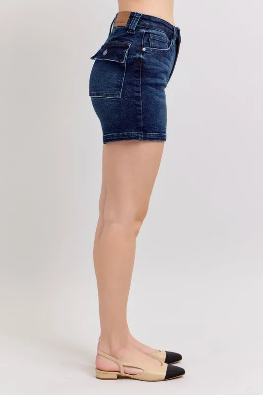Judy Blue High Waist Back Flap Pocket Denim Shorts - In Style Chics Boutique Women's Juniors Apparel Online