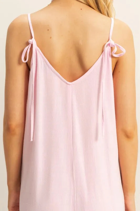V-Neck Pocket Detail Side Tie Hem Romper - Cute Clothes for Summer - In Style Chics Boutique Women's Juniors Apparel Online 