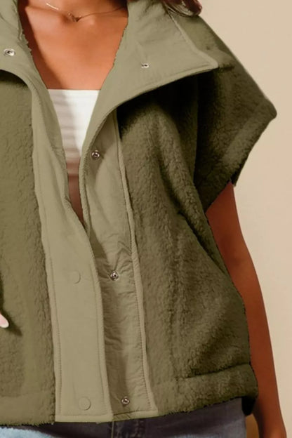 Shop Over Sized Soft Sherpa Fur Sleeveless Vest Jacket at In Style Chics Boutique 