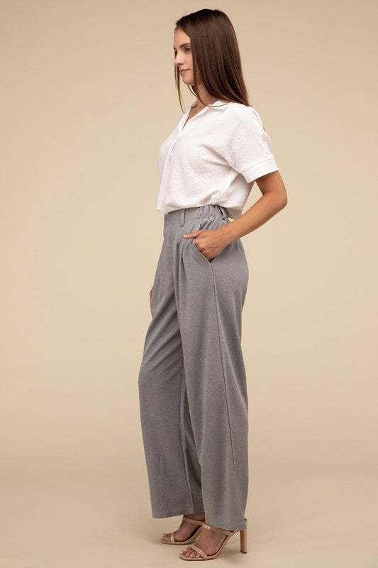 Women's Waffle Trouser Pants - In Style Chics Boutique LLC