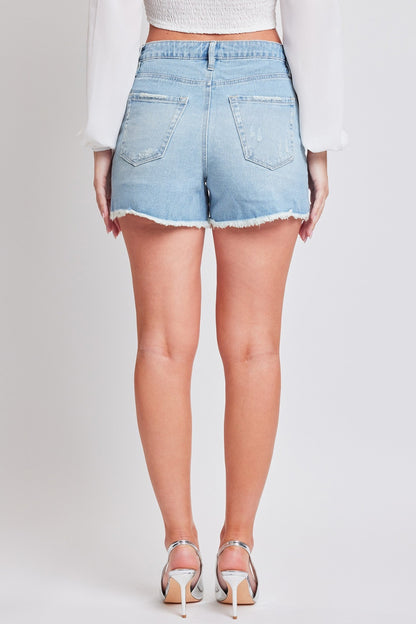 YMI Jeanswear Distressed Frayed Hem Denim Shorts - In Style Chics Boutique LLC