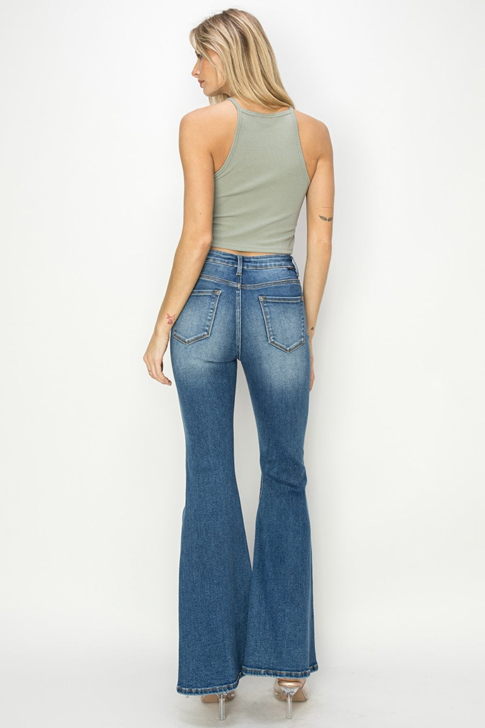 RISEN Full Size High Rise Front Seam Detailed Flare Jeans - In Style Chics Boutique LLC