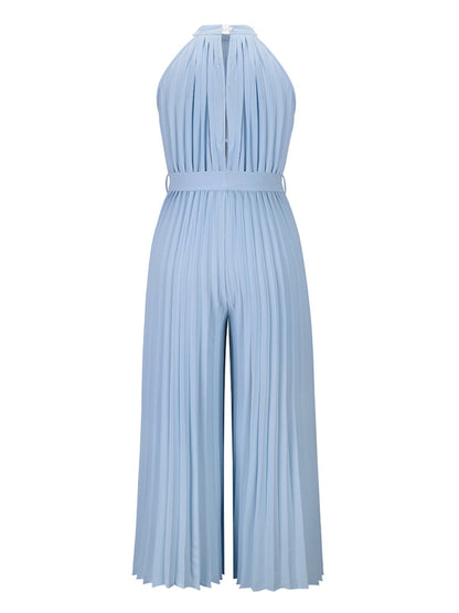 Cutout Tied Pleated Sleeveless Jumpsuit - In Style Chics Boutique LLC