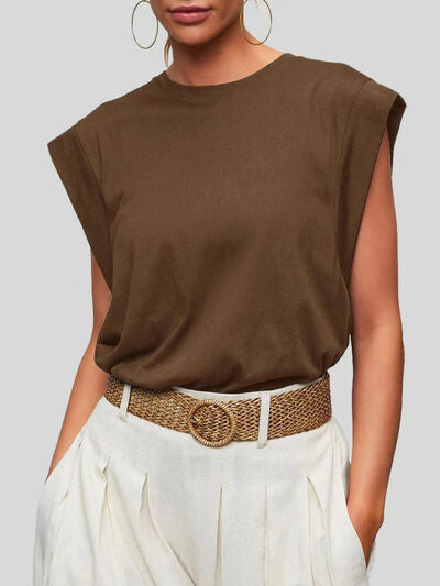 Cap Sleeve T-Shirt, Round Neck  - In Style Chics Boutique 
