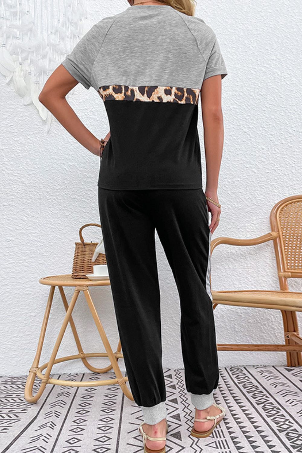 Short Sleeve Top and Drawstring Pants Set - In Style Chics Boutique LLC