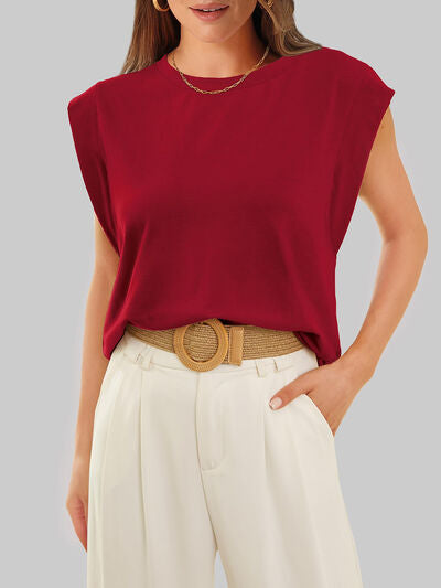 Cap Sleeve T-Shirt, Round Neck  - In Style Chics Boutique 