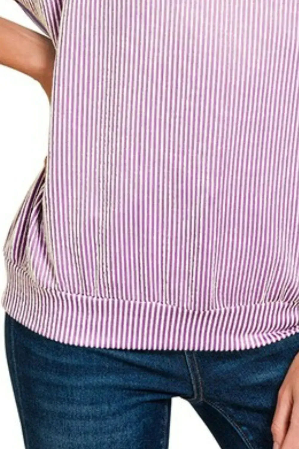 Corded Rib Short Sleeve T-Shirt - In Style Chics Boutique Women's Juniors Apparel Online 