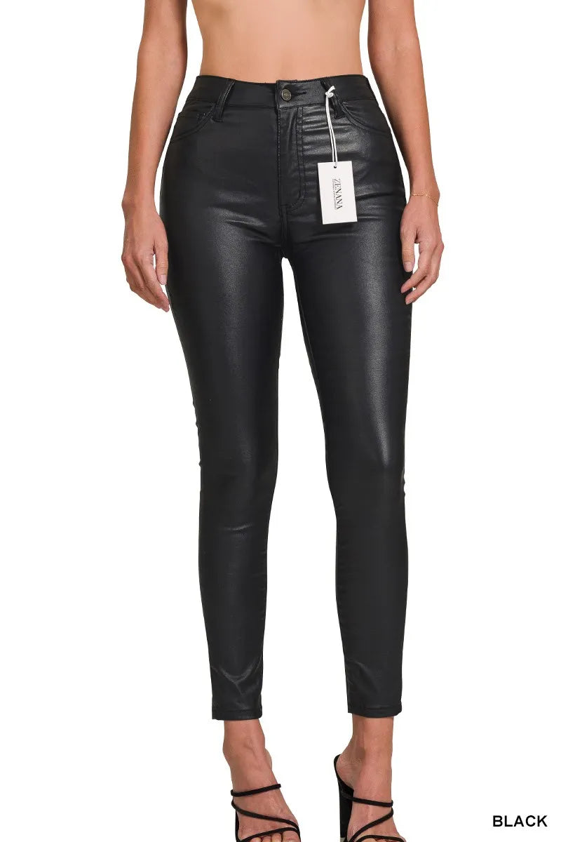 Black Faux Leather Stretch Skinny Pants 🖤 at In Style Chics Boutique 