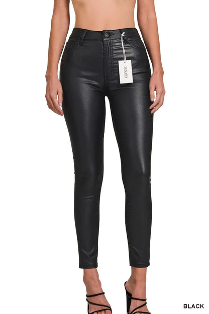 Black Faux Leather Stretch Skinny Pants 🖤 at In Style Chics Boutique 