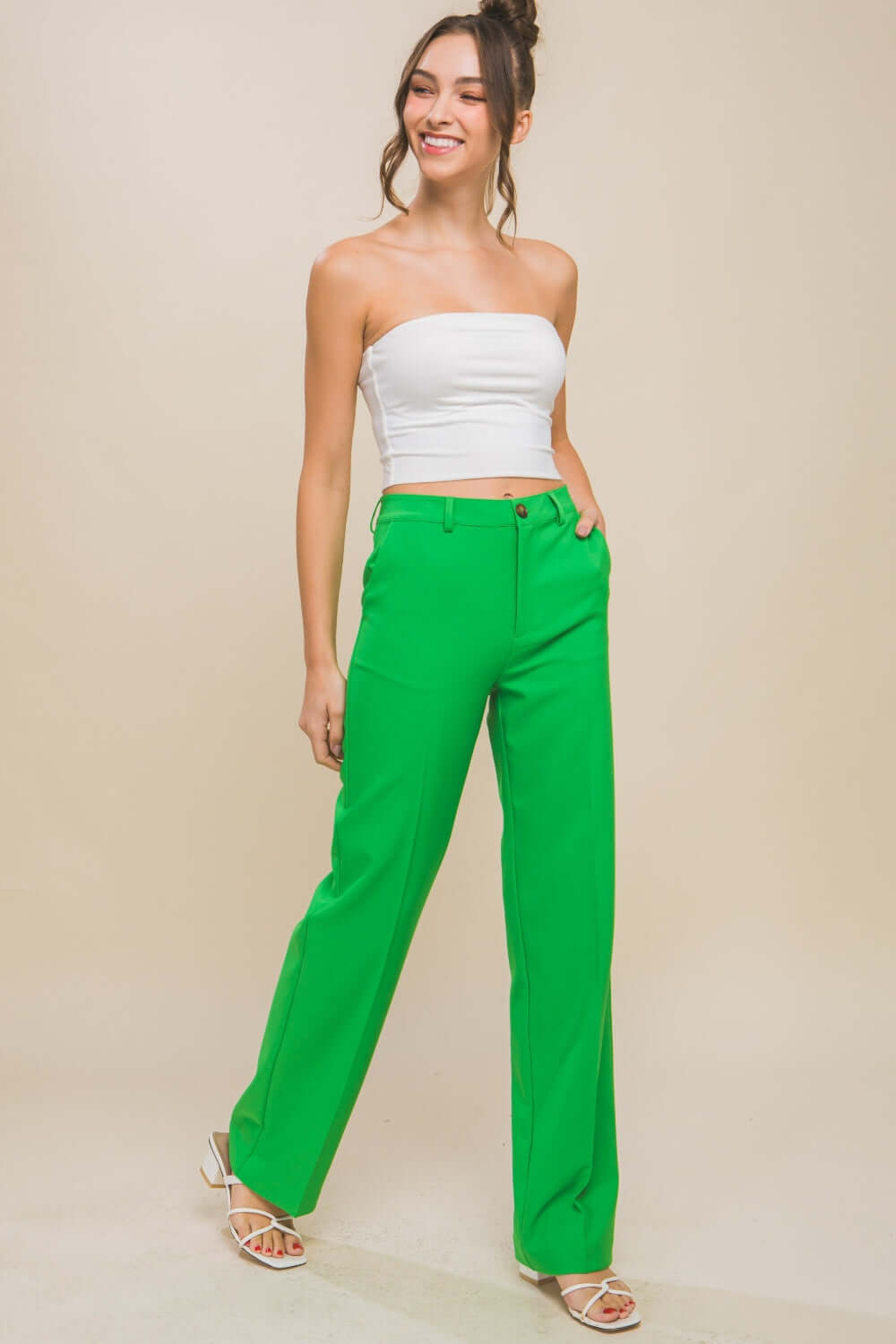 Love Tree High Waist Straight Pants - In Style Chics Boutique LLC