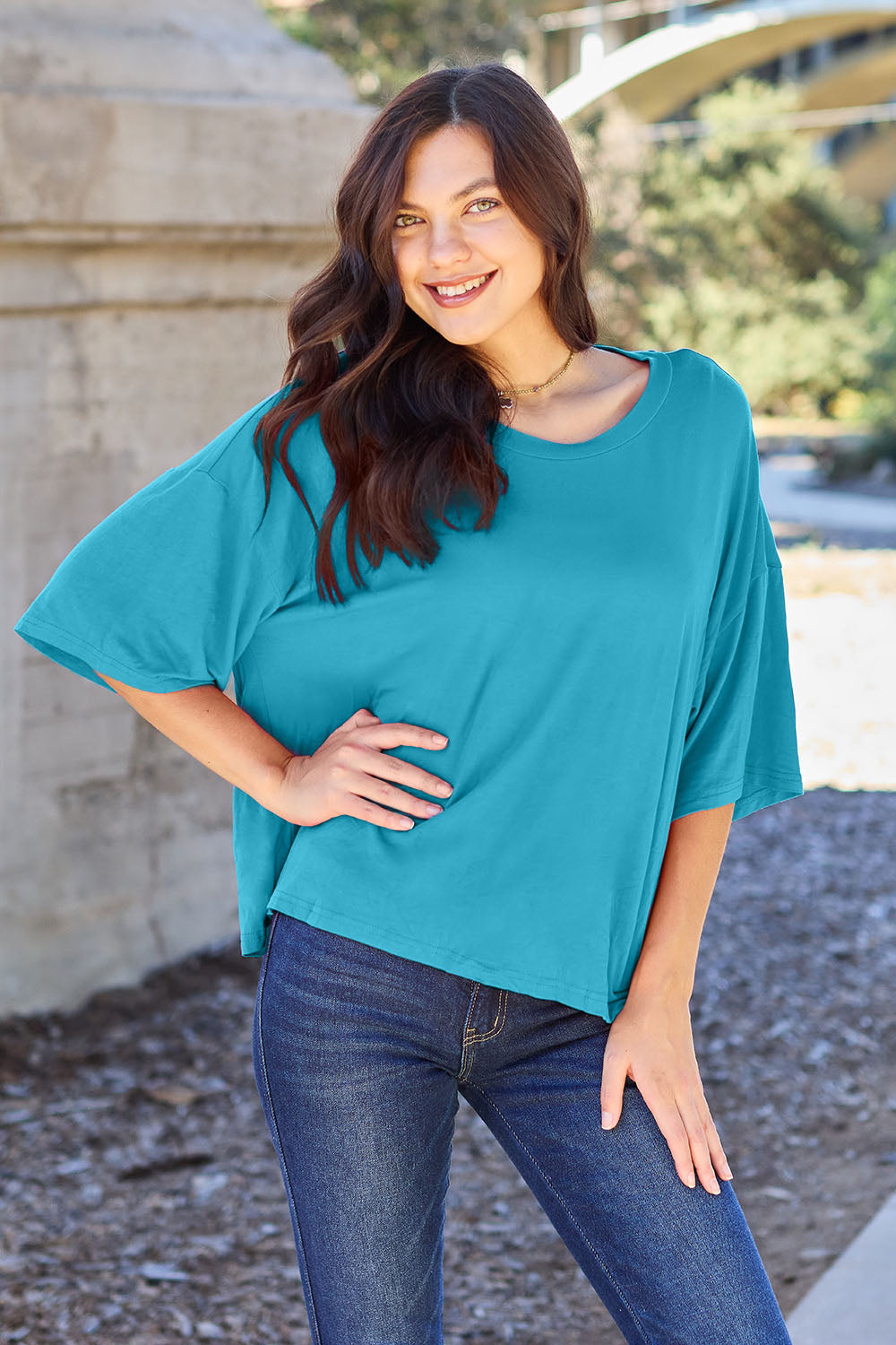 Basic Bae Full Size Round Neck Drop Shoulder T-Shirt - More Colors! - In Style Chics Boutique LLC