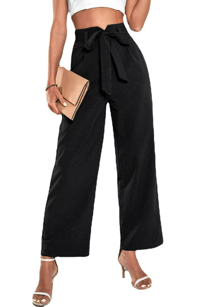 Belted High-Rise Wide Leg Pants - In Style Chics Boutique LLC