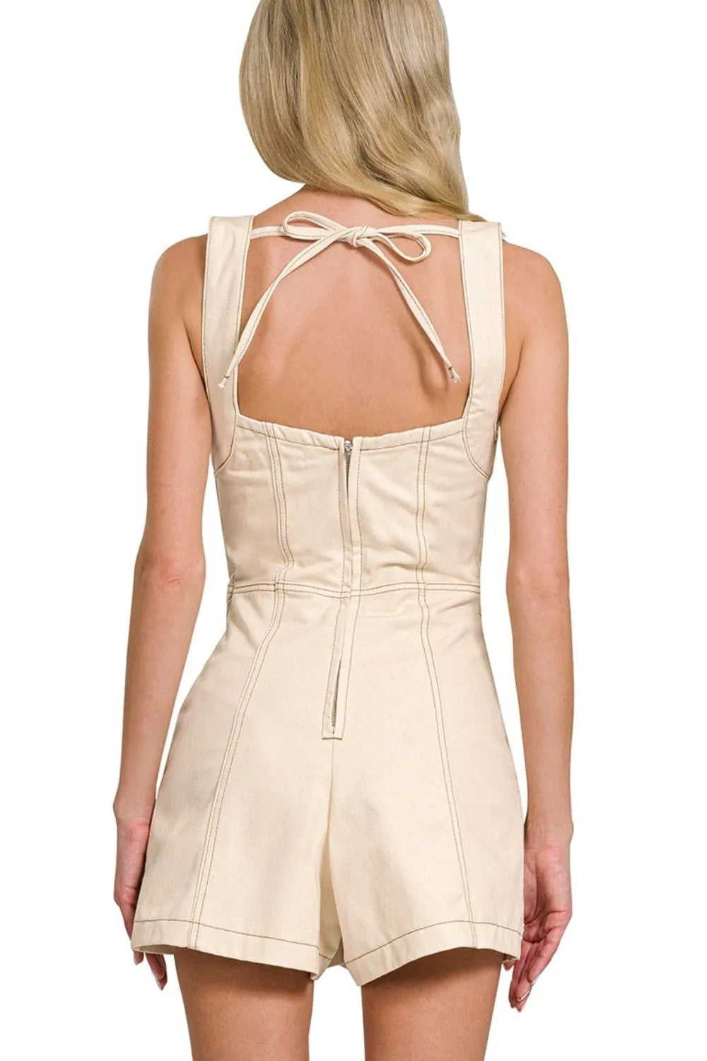 Tie Back Sleeveless Romper - In Style Chics Boutique 
