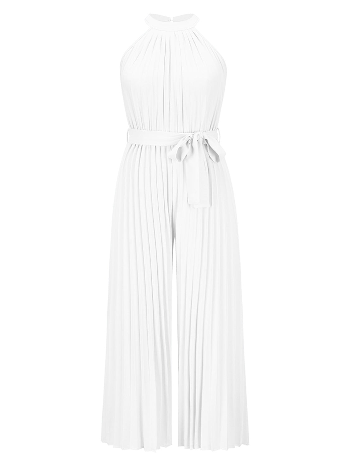 Cutout Tied Pleated Sleeveless Jumpsuit - In Style Chics Boutique LLC