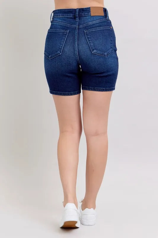 Judy Blue High Waist V-Front Bermuda Jean Shorts 