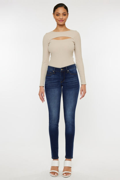 Kancan Mid Rise Gradient Skinny Jeans - In Style Chics Boutique LLC