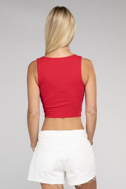 Cotton Square Neck Cropped Cami Top - More Colors! - In Style Chics Boutique LLC