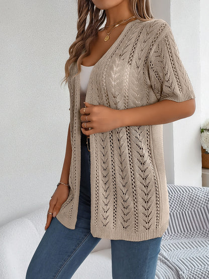 Openwork Open Front Half Sleeve Cardigan - More Colors! - In Style Chics Boutique LLC