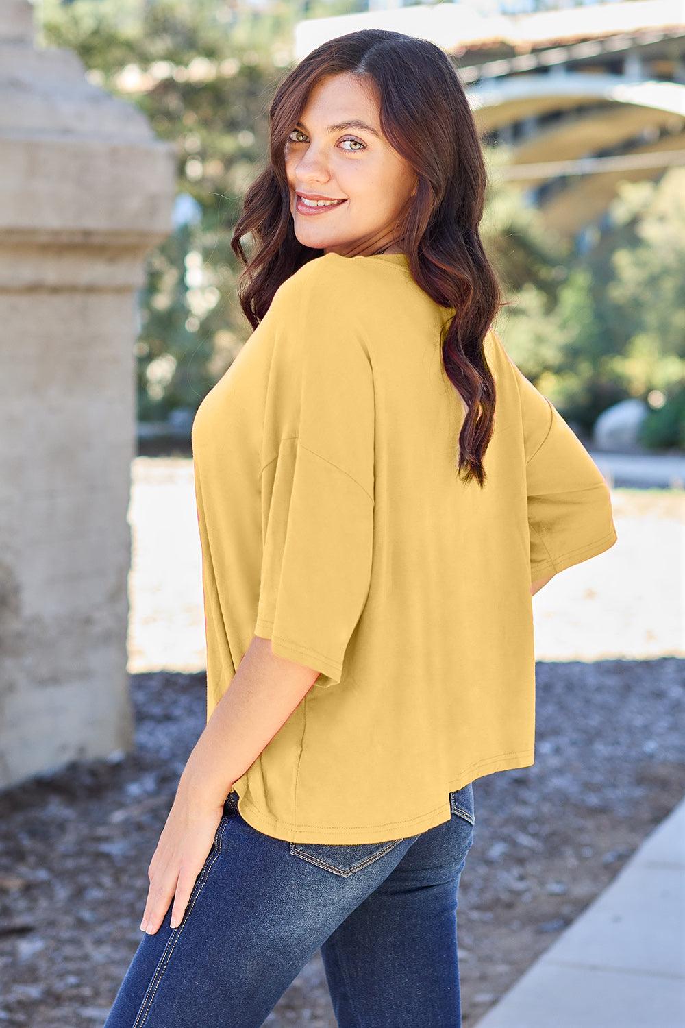 Basic Bae Bamboo Full Size Round Neck Drop Shoulder T-Shirt - More Colors! - In Style Chics Boutique LLC