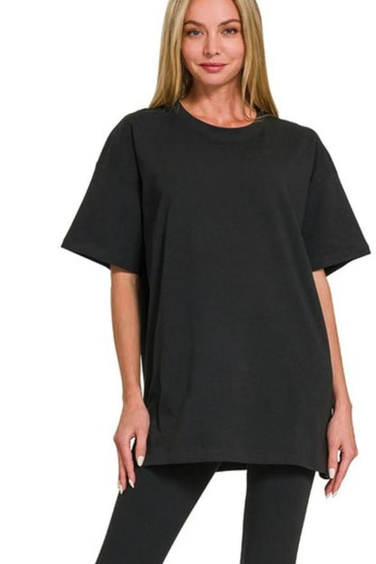 Cotton Round Neck Black Top & Black Leggings Set - In Style Chics Boutique 