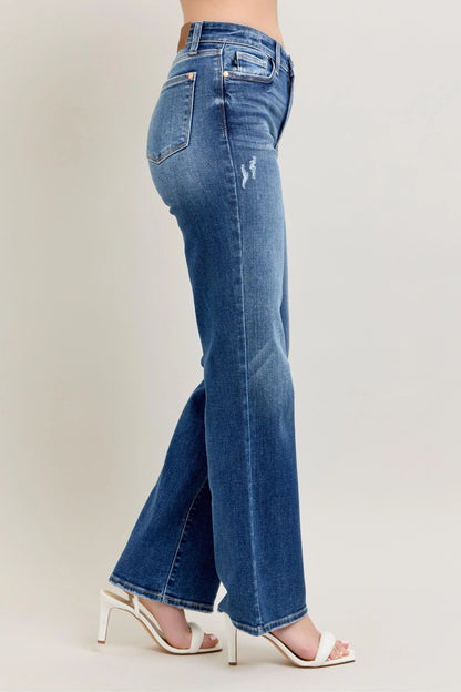 Judy Blue 90's Straight Leg Jeans, High Waist - Best Jeans for Women - In Style Chics Boutique 